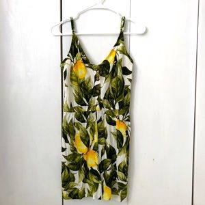 H&M sleeveless lemon tree printed jersey romper jumpsuit shorts size extra small